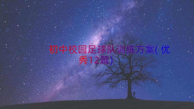 初中校园足球队训练方案(优秀12篇)