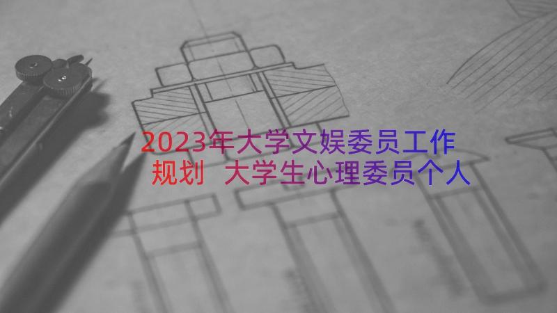 2023年大学文娱委员工作规划 大学生心理委员个人工作总结(通用8篇)