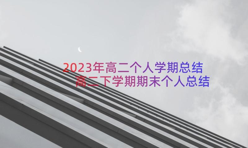 2023年高二个人学期总结 高二下学期期末个人总结(实用11篇)