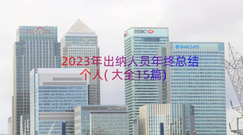 2023年出纳人员年终总结个人(大全15篇)