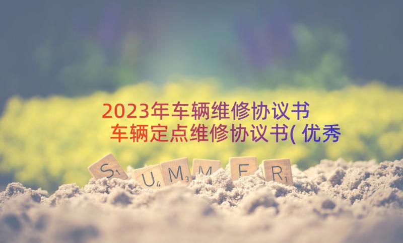 2023年车辆维修协议书 车辆定点维修协议书(优秀15篇)