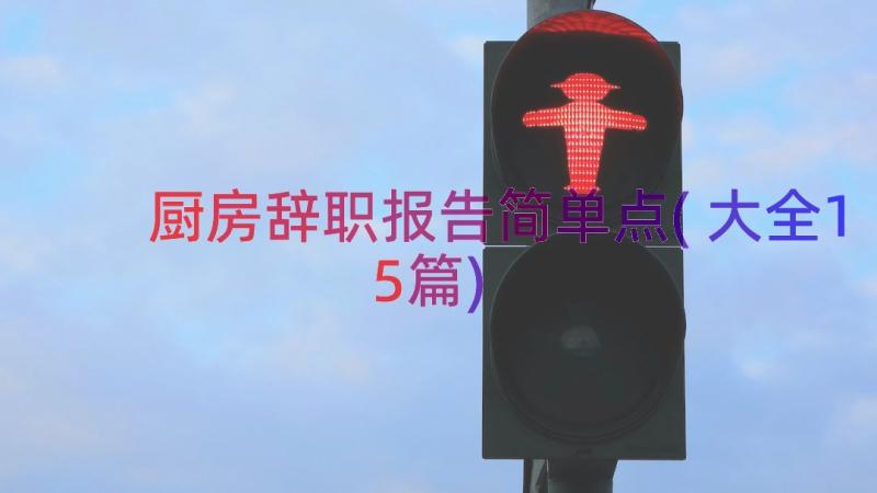 厨房辞职报告简单点(大全15篇)