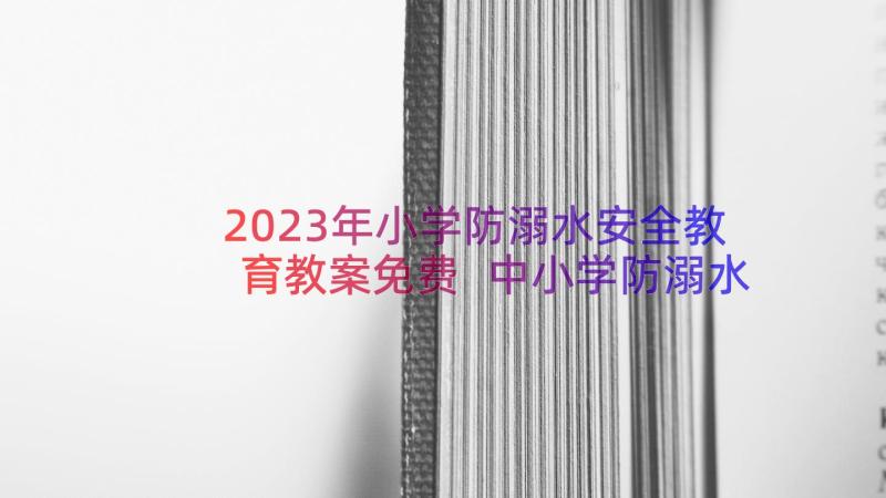 2023年小学防溺水安全教育教案免费 中小学防溺水安全教育教案(精选9篇)