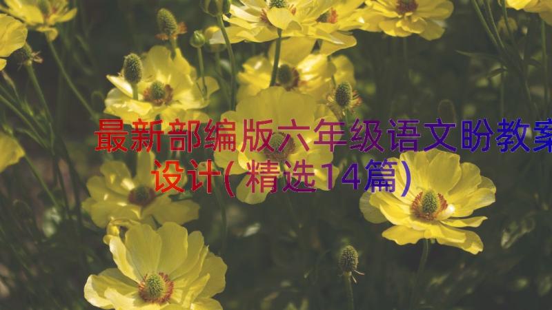 最新部编版六年级语文盼教案设计(精选14篇)