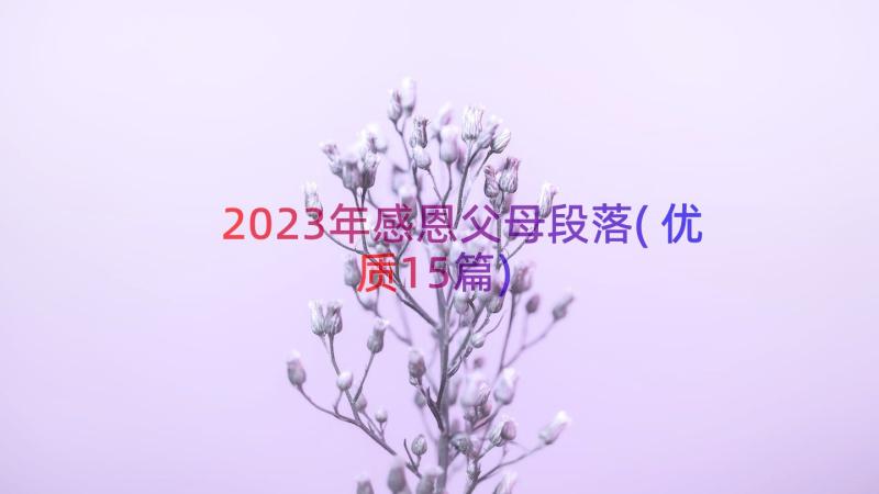 2023年感恩父母段落(优质15篇)