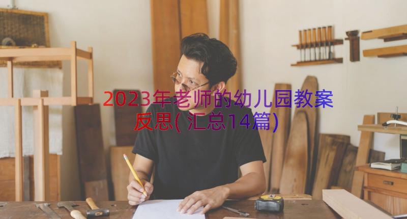 2023年老师的幼儿园教案反思(汇总14篇)