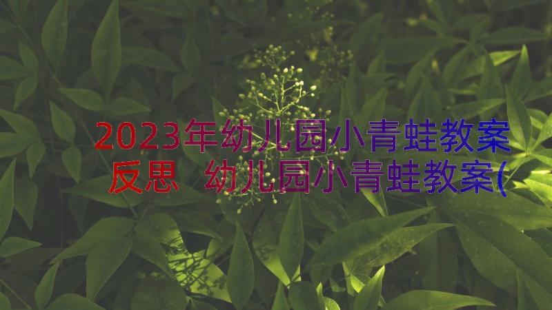 2023年幼儿园小青蛙教案反思 幼儿园小青蛙教案(精选10篇)