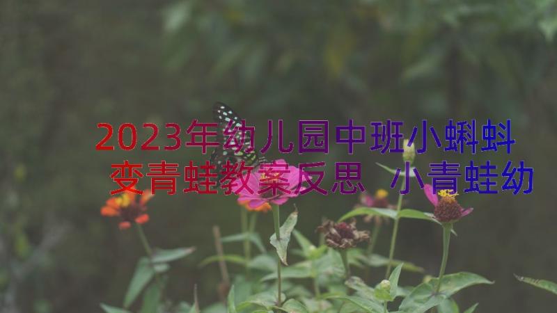 2023年幼儿园中班小蝌蚪变青蛙教案反思 小青蛙幼儿园小班教案(精选8篇)