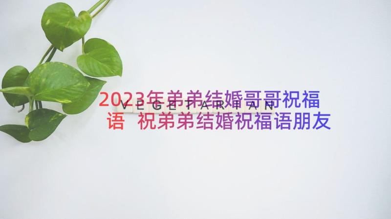 2023年弟弟结婚哥哥祝福语 祝弟弟结婚祝福语朋友圈(大全8篇)