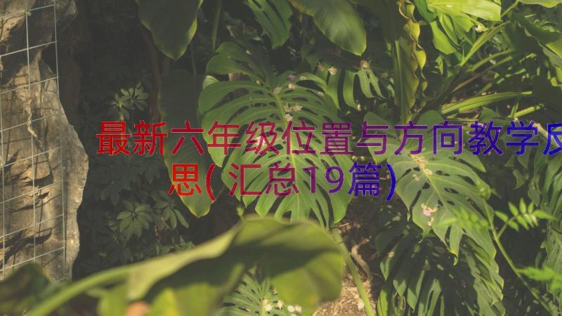 最新六年级位置与方向教学反思(汇总19篇)