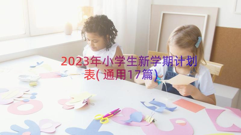 2023年小学生新学期计划表(通用17篇)