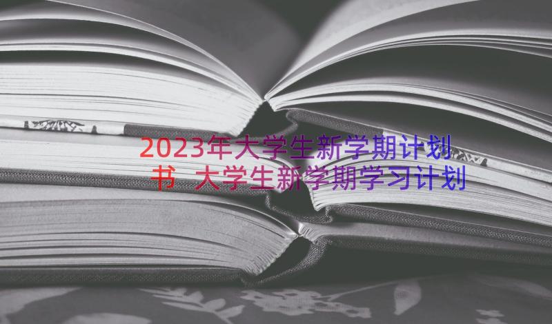 2023年大学生新学期计划书 大学生新学期学习计划(精选16篇)