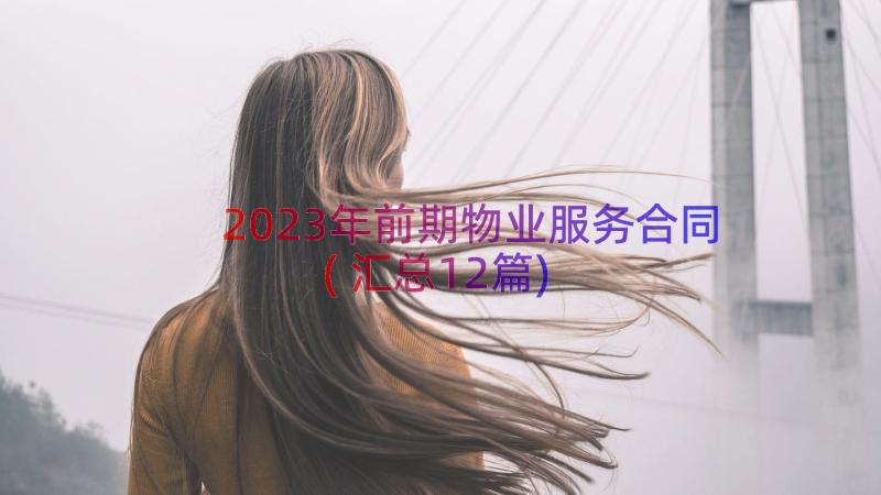 2023年前期物业服务合同(汇总12篇)