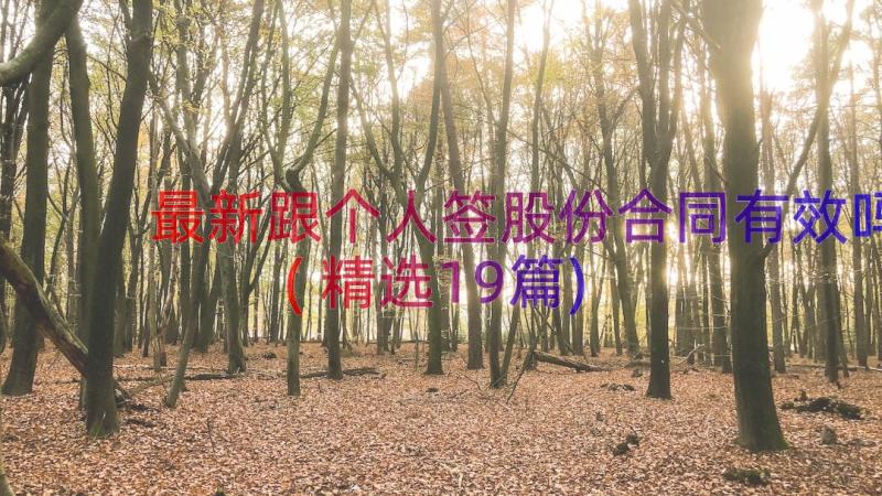 最新跟个人签股份合同有效吗(精选19篇)