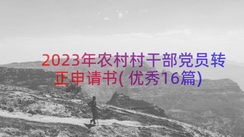 2023年农村村干部党员转正申请书(优秀16篇)