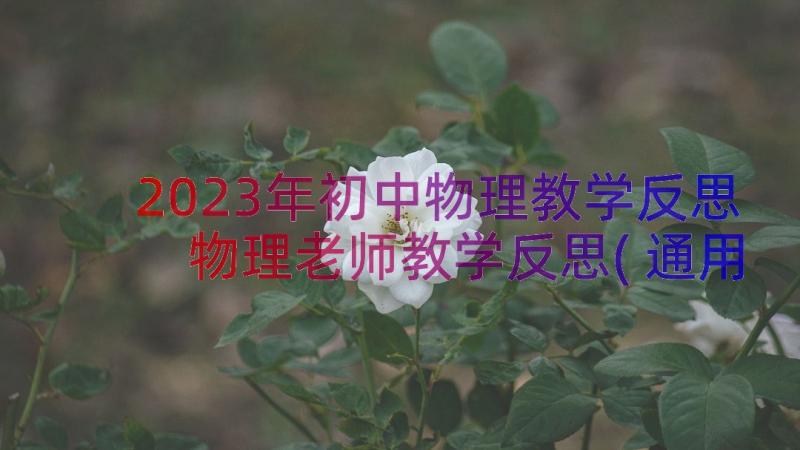 2023年初中物理教学反思 物理老师教学反思(通用13篇)