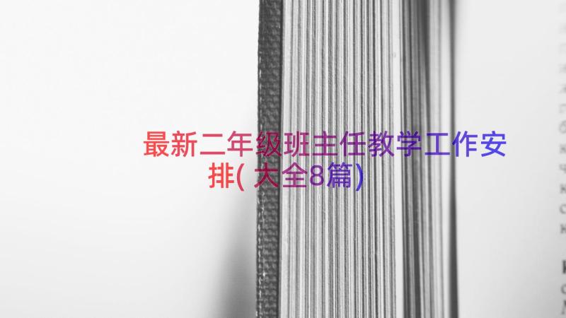 最新二年级班主任教学工作安排(大全8篇)