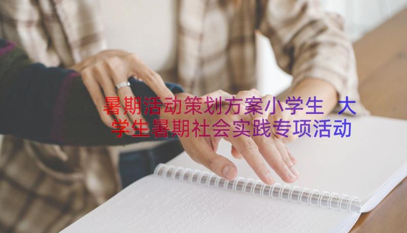 暑期活动策划方案小学生 大学生暑期社会实践专项活动方案(实用5篇)