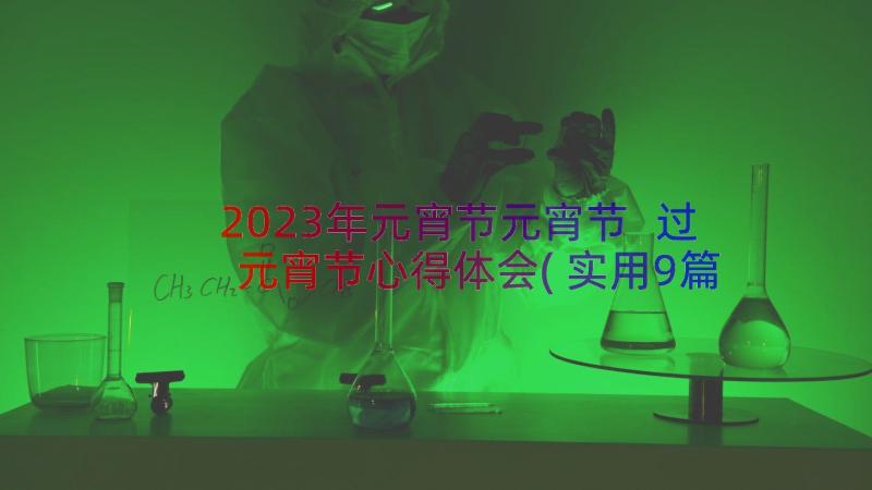 2023年元宵节元宵节 过元宵节心得体会(实用9篇)