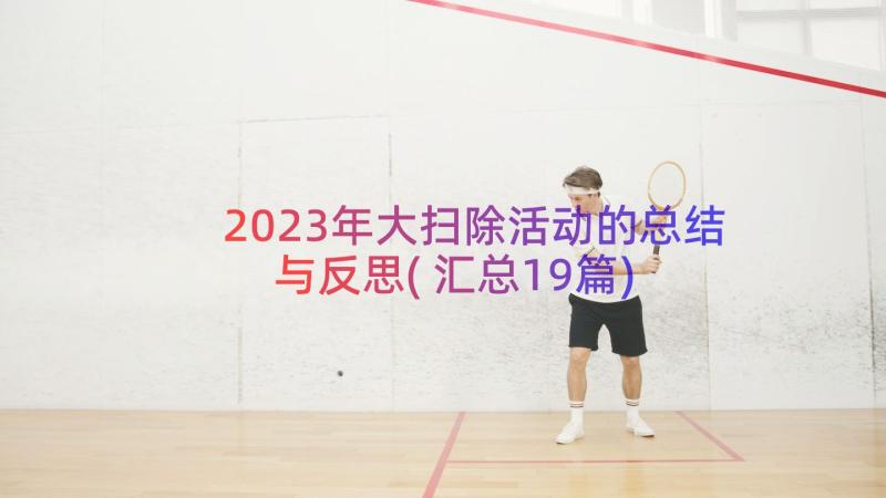 2023年大扫除活动的总结与反思(汇总19篇)