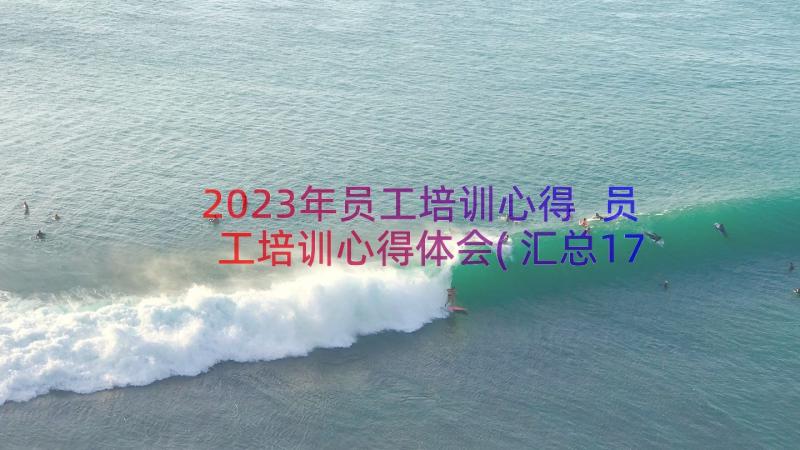 2023年员工培训心得 员工培训心得体会(汇总17篇)