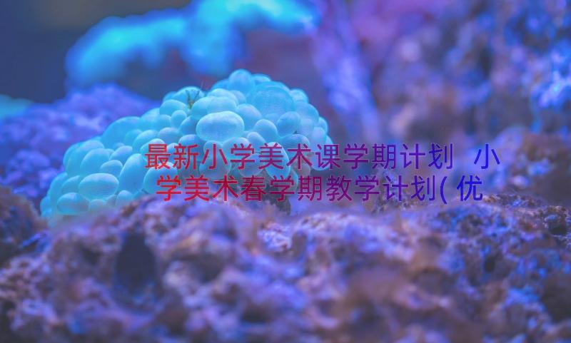 最新小学美术课学期计划 小学美术春学期教学计划(优质11篇)