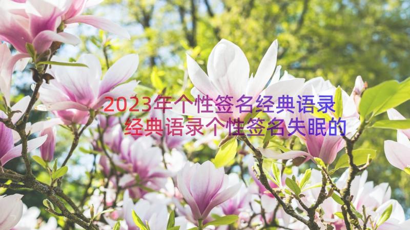 2023年个性签名经典语录 经典语录个性签名失眠的个性签名经典语录(实用12篇)