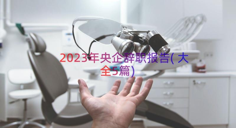 2023年央企辞职报告(大全5篇)