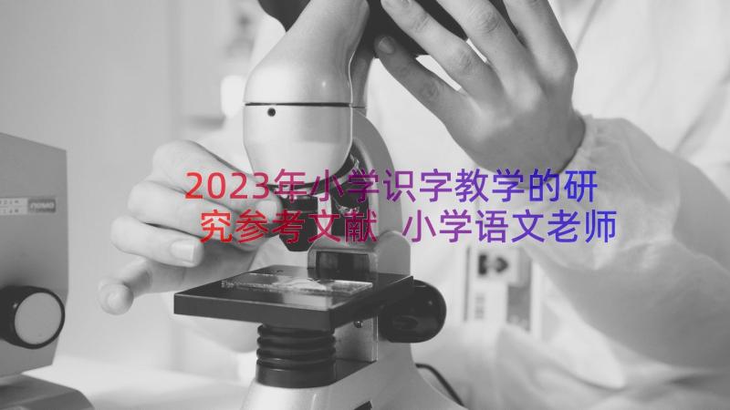 2023年小学识字教学的研究参考文献 小学语文老师识字写字教学培训心得体会(模板8篇)