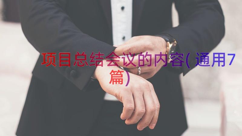 项目总结会议的内容(通用7篇)