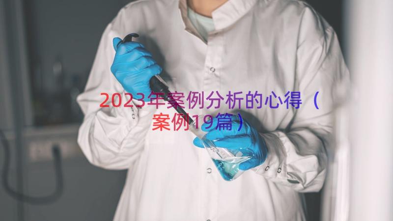 2023年案例分析的心得（案例19篇）