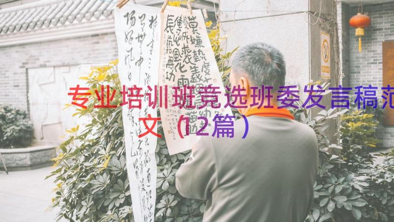 专业培训班竞选班委发言稿范文（12篇）