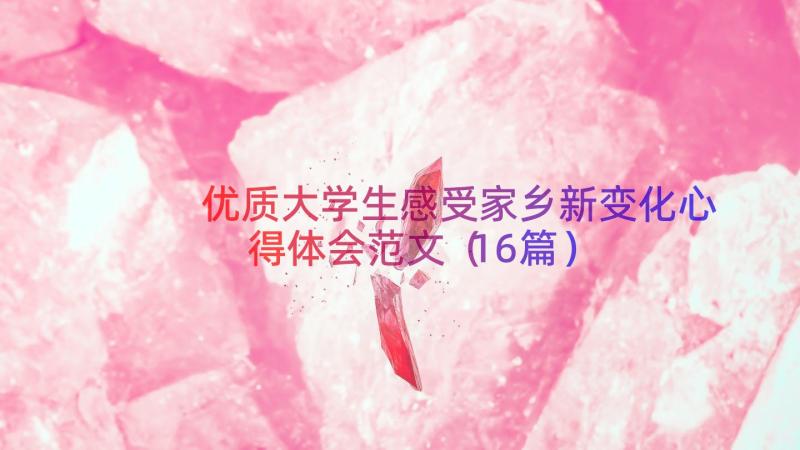 优质大学生感受家乡新变化心得体会范文（16篇）