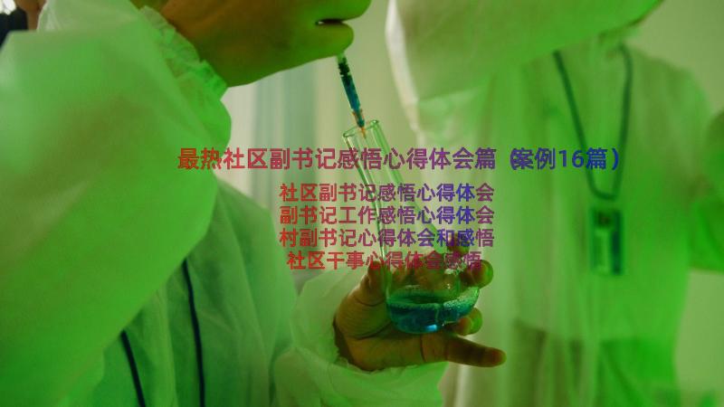 最热社区副书记感悟心得体会篇（案例16篇）