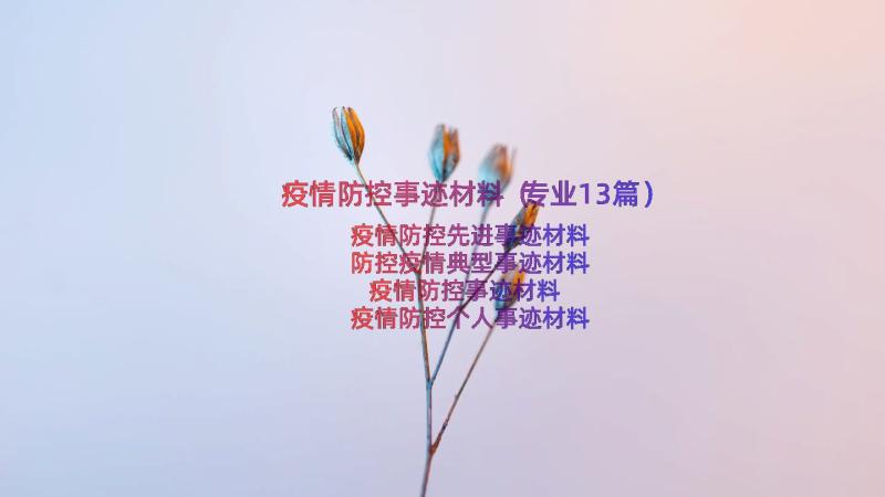 疫情防控事迹材料（专业13篇）