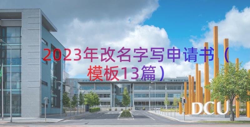 2023年改名字写申请书（模板13篇）