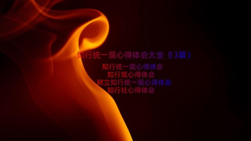 知行统一观心得体会大全（13篇）