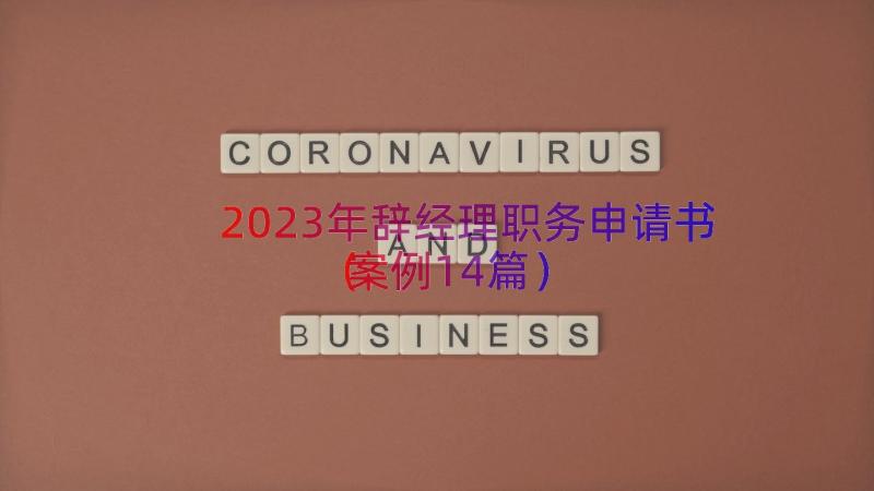 2023年辞经理职务申请书（案例14篇）