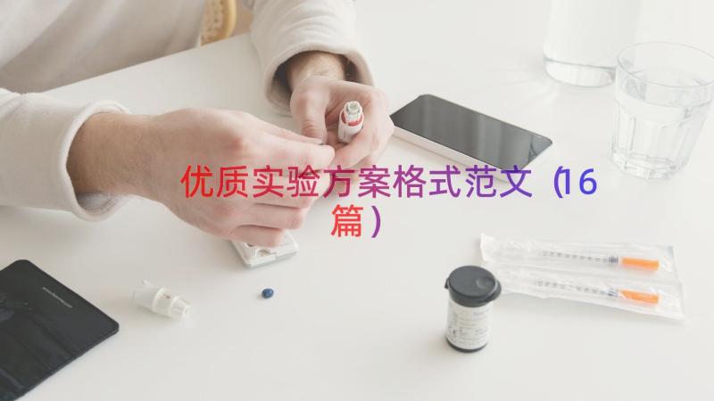 优质实验方案格式范文（16篇）