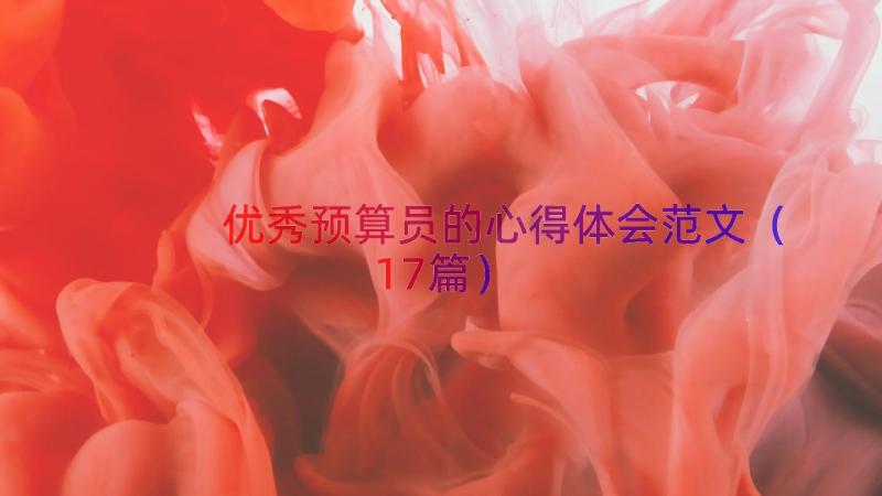 优秀预算员的心得体会范文（17篇）