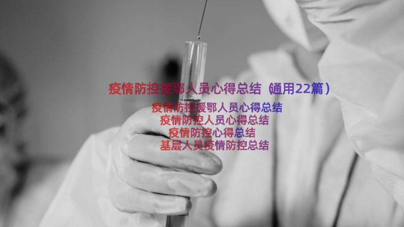 疫情防控援鄂人员心得总结（通用22篇）