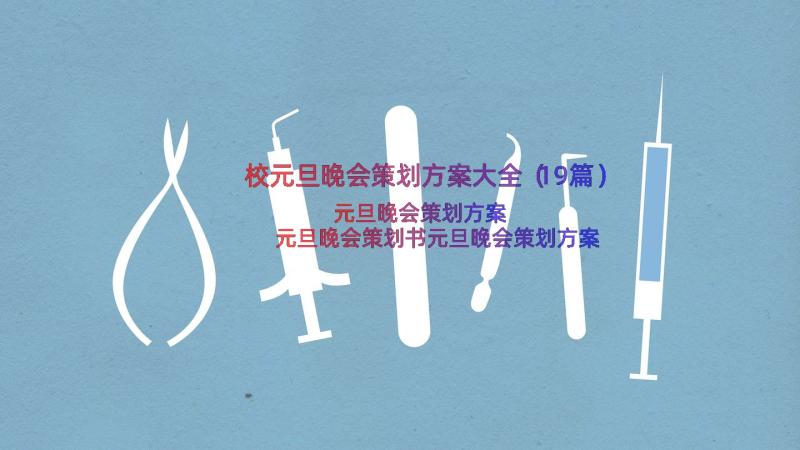 校元旦晚会策划方案大全（19篇）