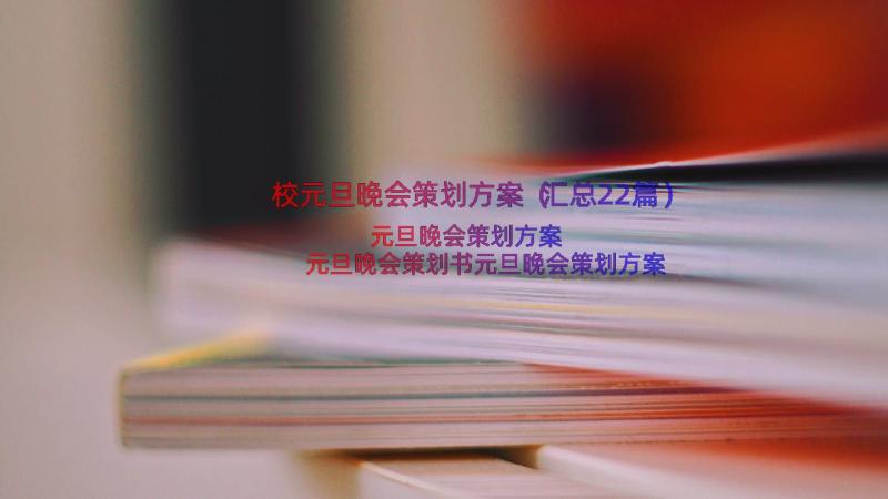 校元旦晚会策划方案（汇总22篇）