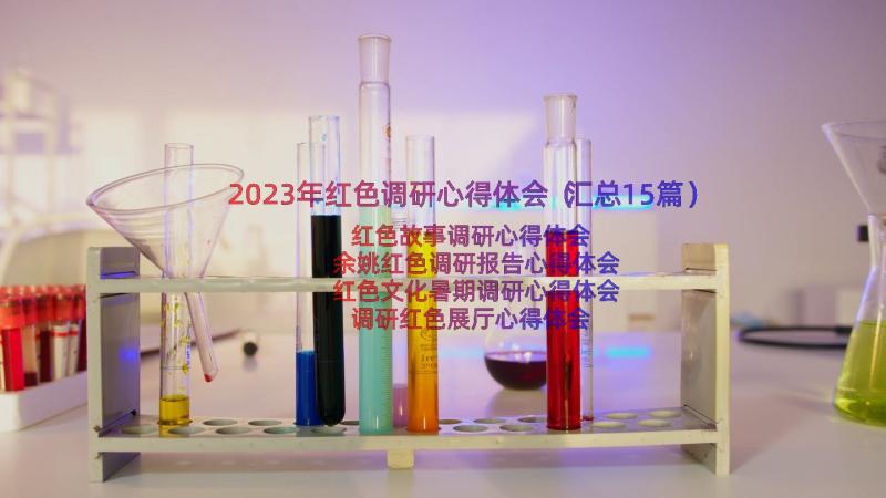 2023年红色调研心得体会（汇总15篇）