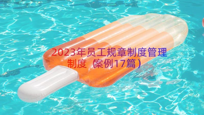 2023年员工规章制度管理制度（案例17篇）