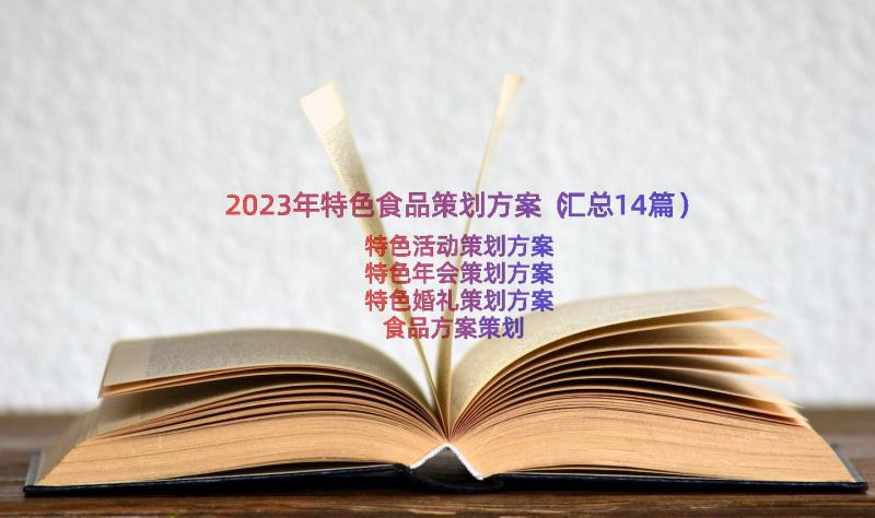 2023年特色食品策划方案（汇总14篇）