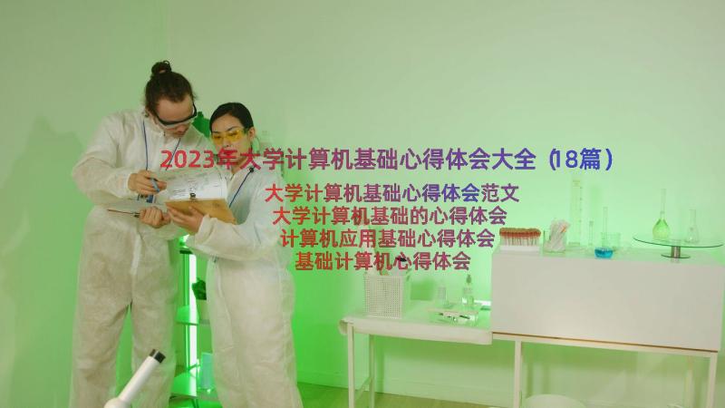 2023年大学计算机基础心得体会大全（18篇）