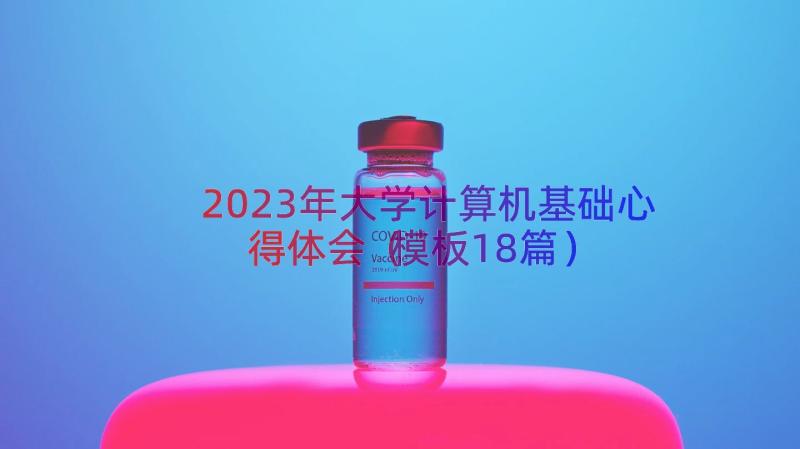 2023年大学计算机基础心得体会（模板18篇）