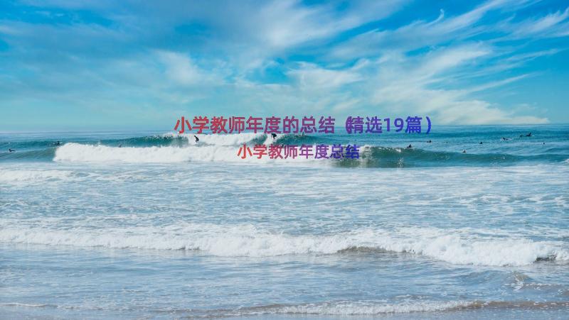 小学教师年度的总结（精选19篇）