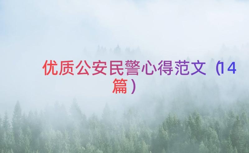 优质公安民警心得范文（14篇）